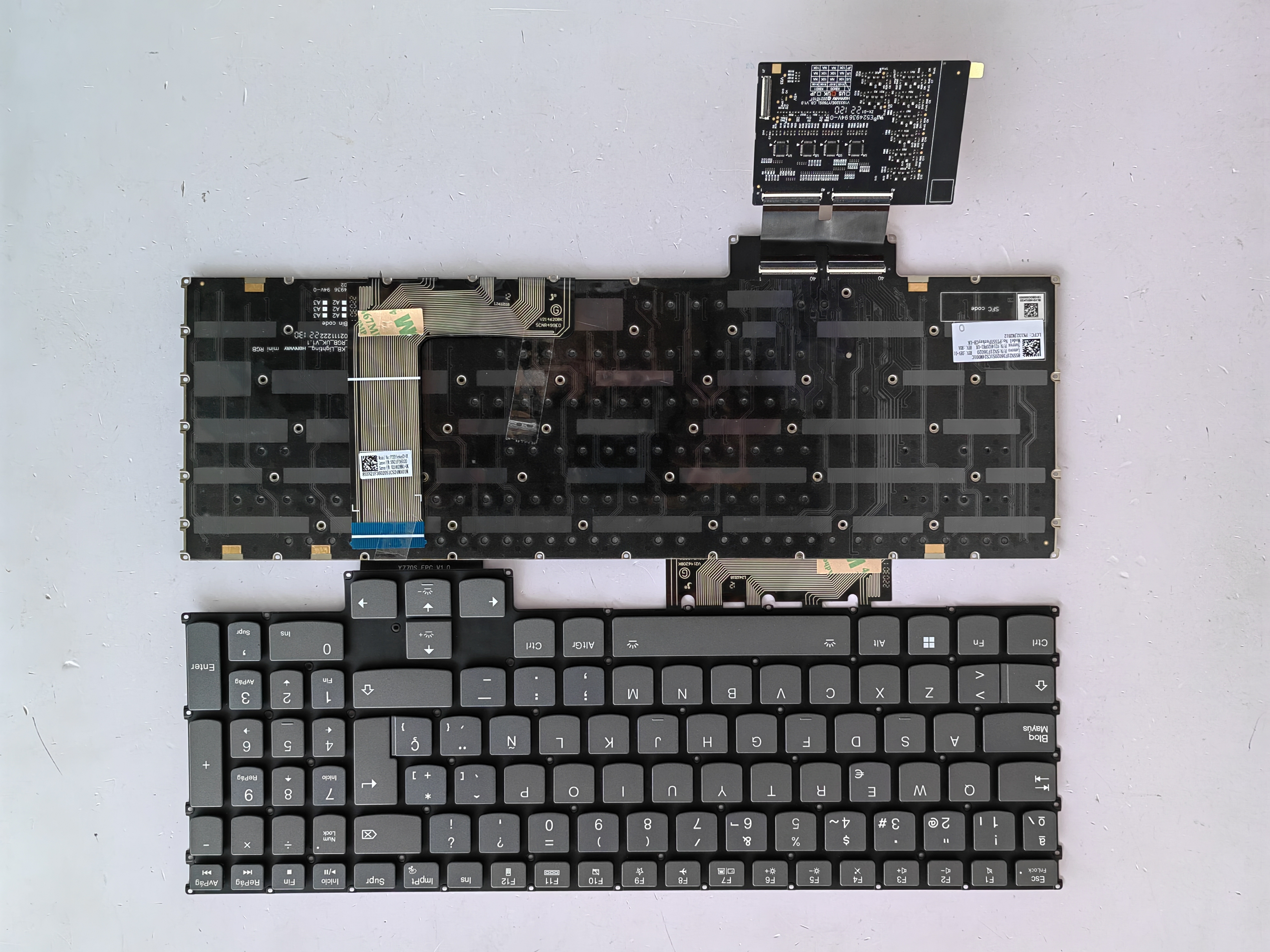 Picture of New Replacement Laptop Keyboard For LENOVO Y9000X 2022 RGB colorful backlight with chip Grey Backlit Sp Layout